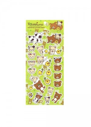 San-X Rilakkuma Sticker Sheet Happy Picnic Green 1