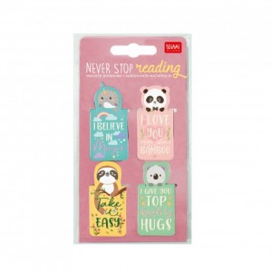 Legami Never Stop Reading - Set of Magnetic Bookmarks - Animals