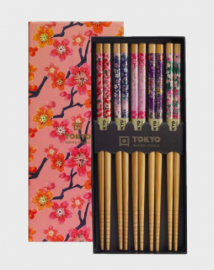 Chopstick Set/5 Giftbox Sakura Patterns