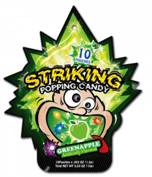 Striking Popping Candy Green Apple - 10 Poches 15g