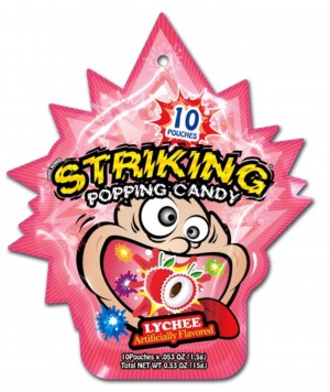 Striking Popping Candy Lychee - 10 Poches 15g