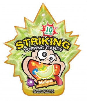 Striking Popping Candy Melon - 10 Poches 15g