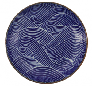 Seigaiha Blue Plate 15.8x2.5cm 3