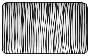 Nippon Black Plate Rectangle Lines 21x13.5cm