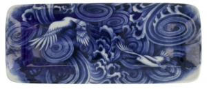 Japonism Crane Plate Blue 28.5x14x2.5cm