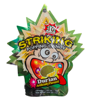 Striking Popping Candy Durian - 10 Poches 15g