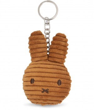 Miffy - Plush Keychain - Flat Corduroy Cinnamon - 4 Inches