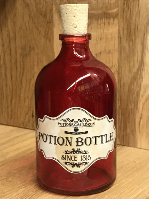 The Potions Cauldron - Red Potion Bottle with Cork