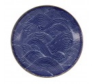 Seigaiha Blue Plate 21.5x3cm 1
